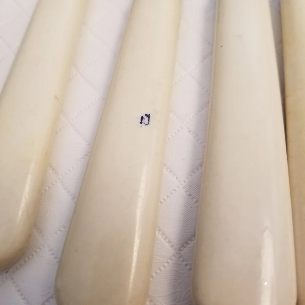 Vintage Cream Handle Butter Knives Lot of 10 Art Deco Flaws See Photos Stainless
